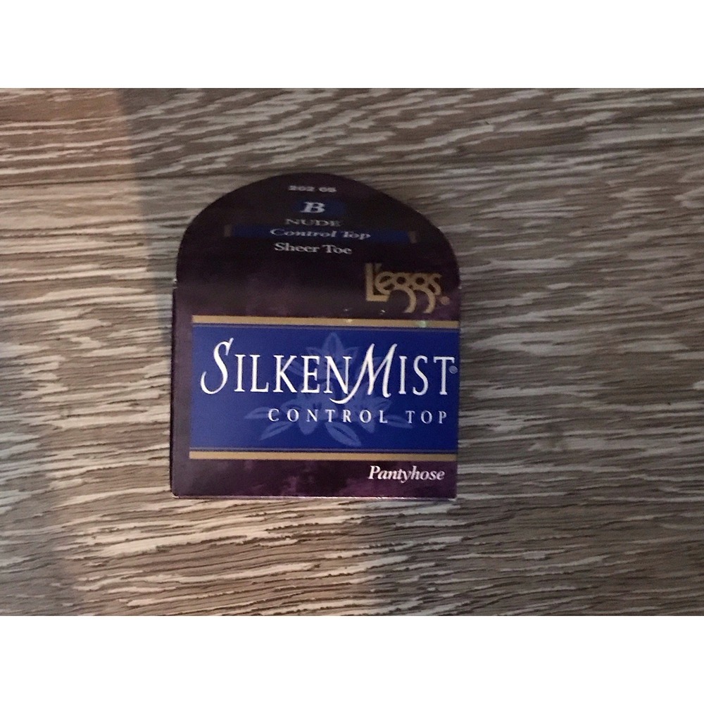 L'eggs Silken‎ Mist Women Size B Nude Control Top Sheer Toe Pantyhose 90's